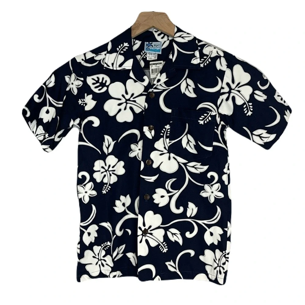 Boys 10 Made In Hawaii RJC New With Tag Hawaiian Short Sleeve Button Down Shirt